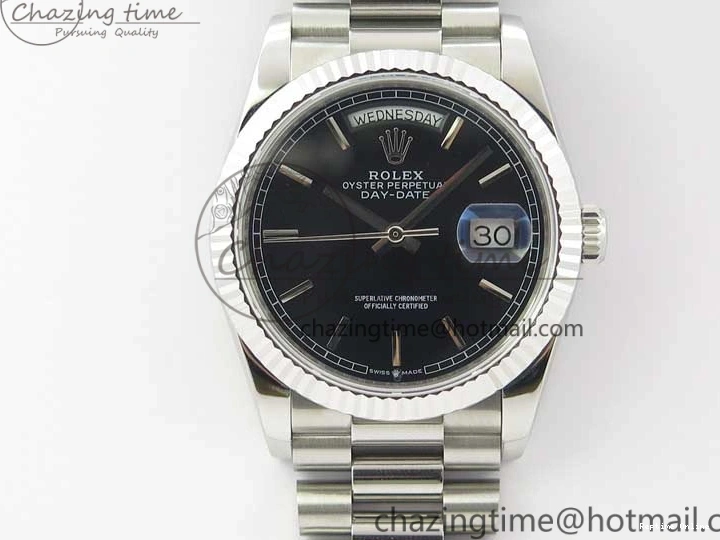 1218 Day-Date 36 SS 128239 Bp Maker Best Edition Black Dial on President Bracelet TimelessDesign 3151